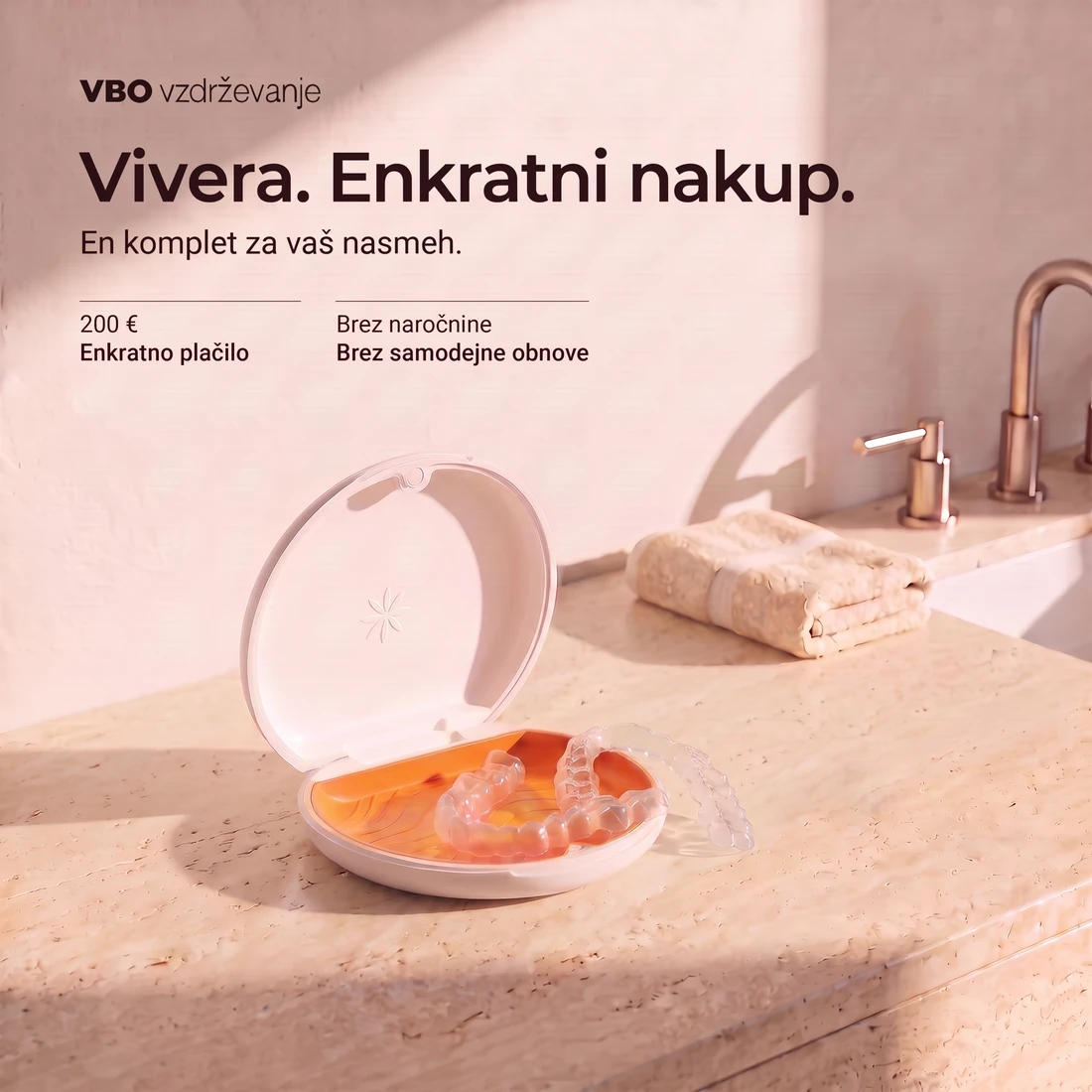 Vivera enkratni nakup: en komplet za 200 €. Brez naročnine in samodejne obnove.
