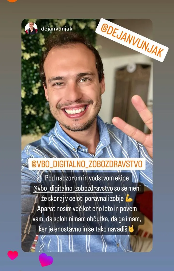 Instagram zgodba pacienta VBO