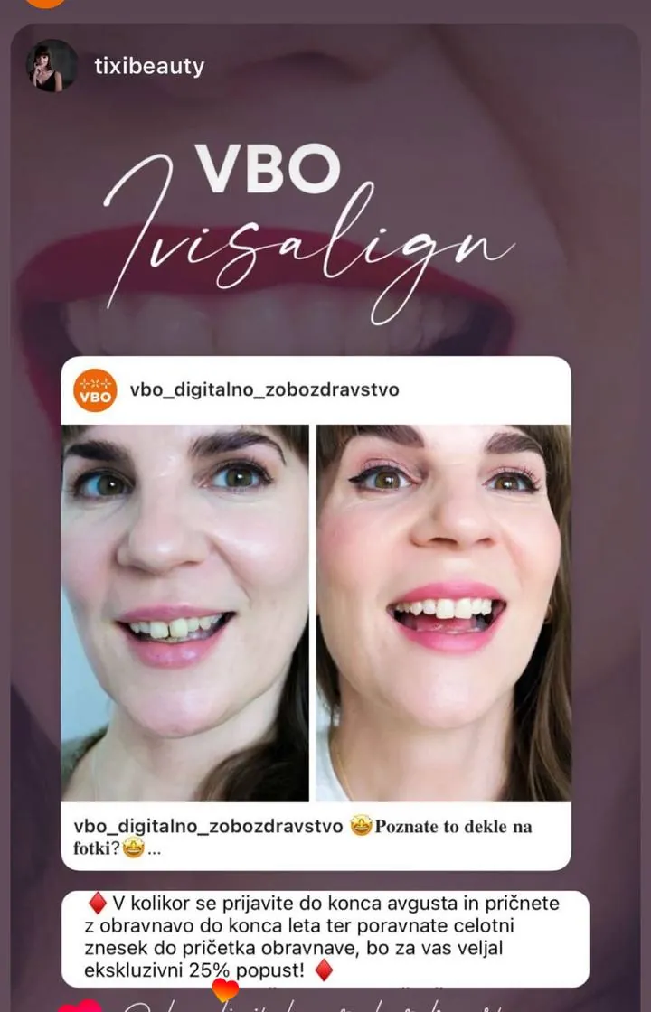 Instagram zgodba pacienta VBO
