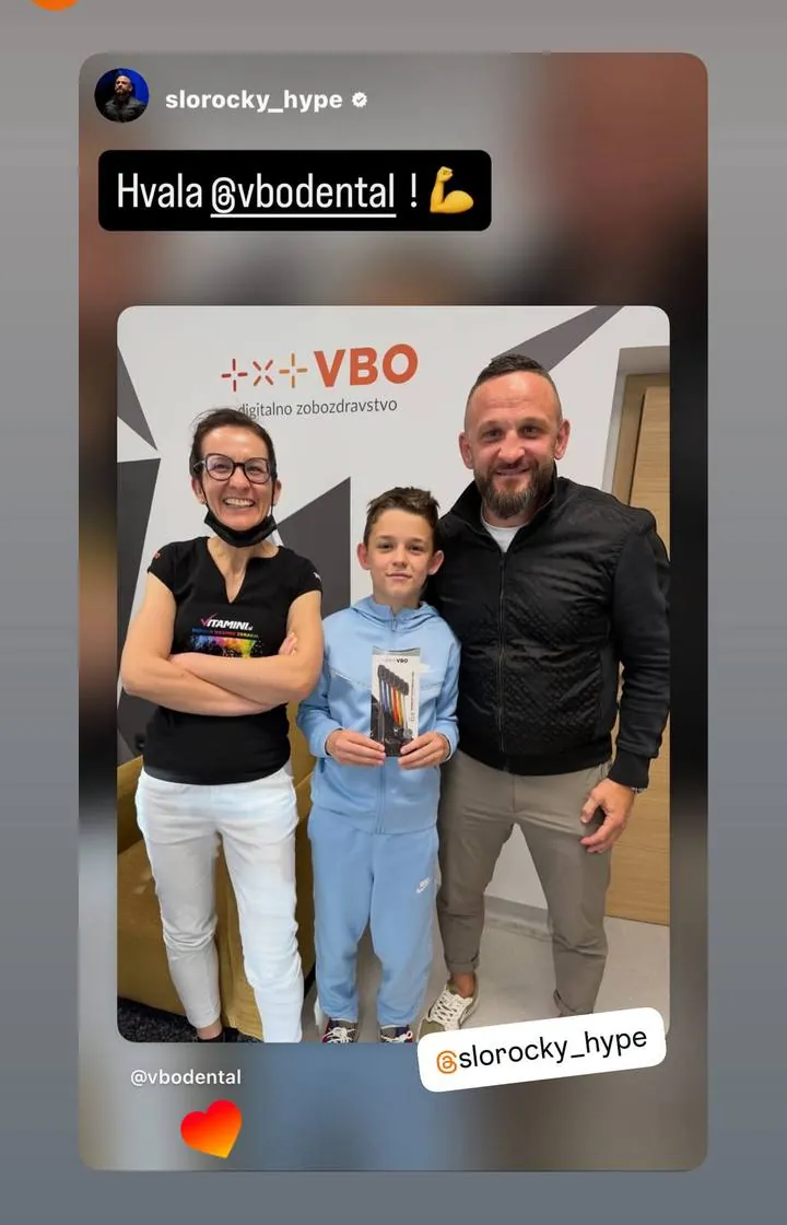 Instagram zgodba pacienta VBO o poravnavi z aparatom Invisalign